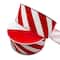 2.5" x 80ft. Red & White Diagonal Stripes Wired Jumbo Ribbon by Celebrate It®